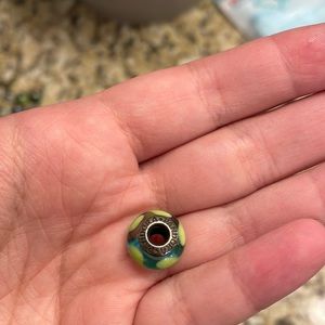 Green and blue pandora bead